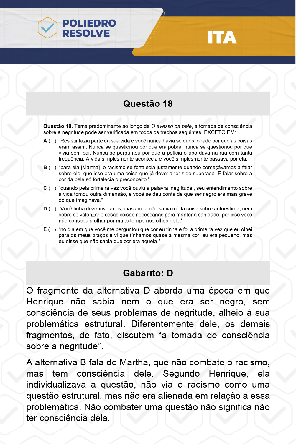 Questão 18 - 1ª Fase - ITA 2024