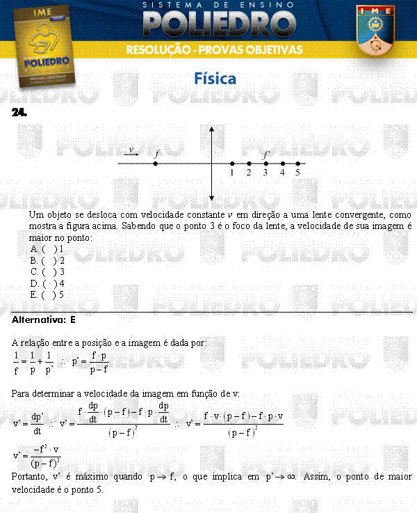 Questão 24 - Objetivas - IME 2008