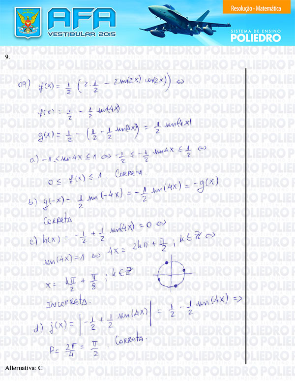Questão 9 - Prova Modelo B - AFA 2015