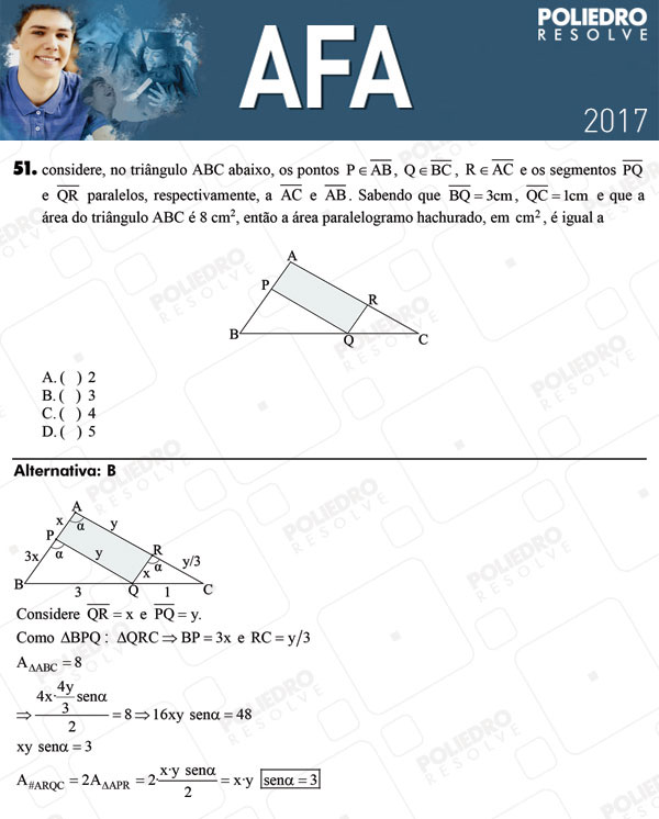 Questão 51 - Prova Modelo B - AFA 2017