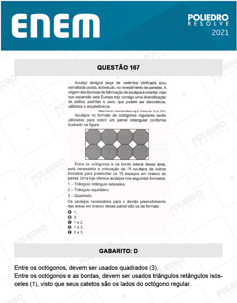 Questão 167 - 2º Dia - Prova Cinza - ENEM 2020