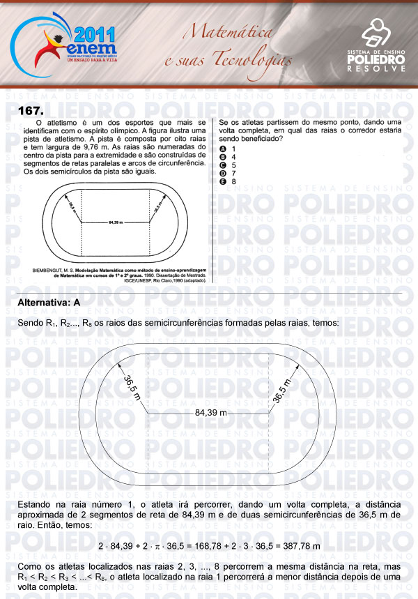 Questão 167 - Domingo (Prova rosa) - ENEM 2011