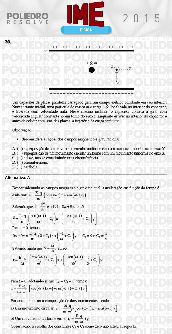 Questão 30 - Objetiva - IME 2015