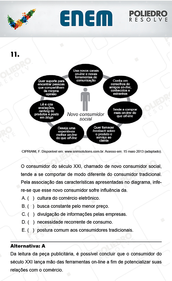 Questão 11 - 1º Dia (PROVA AZUL) - ENEM 2017