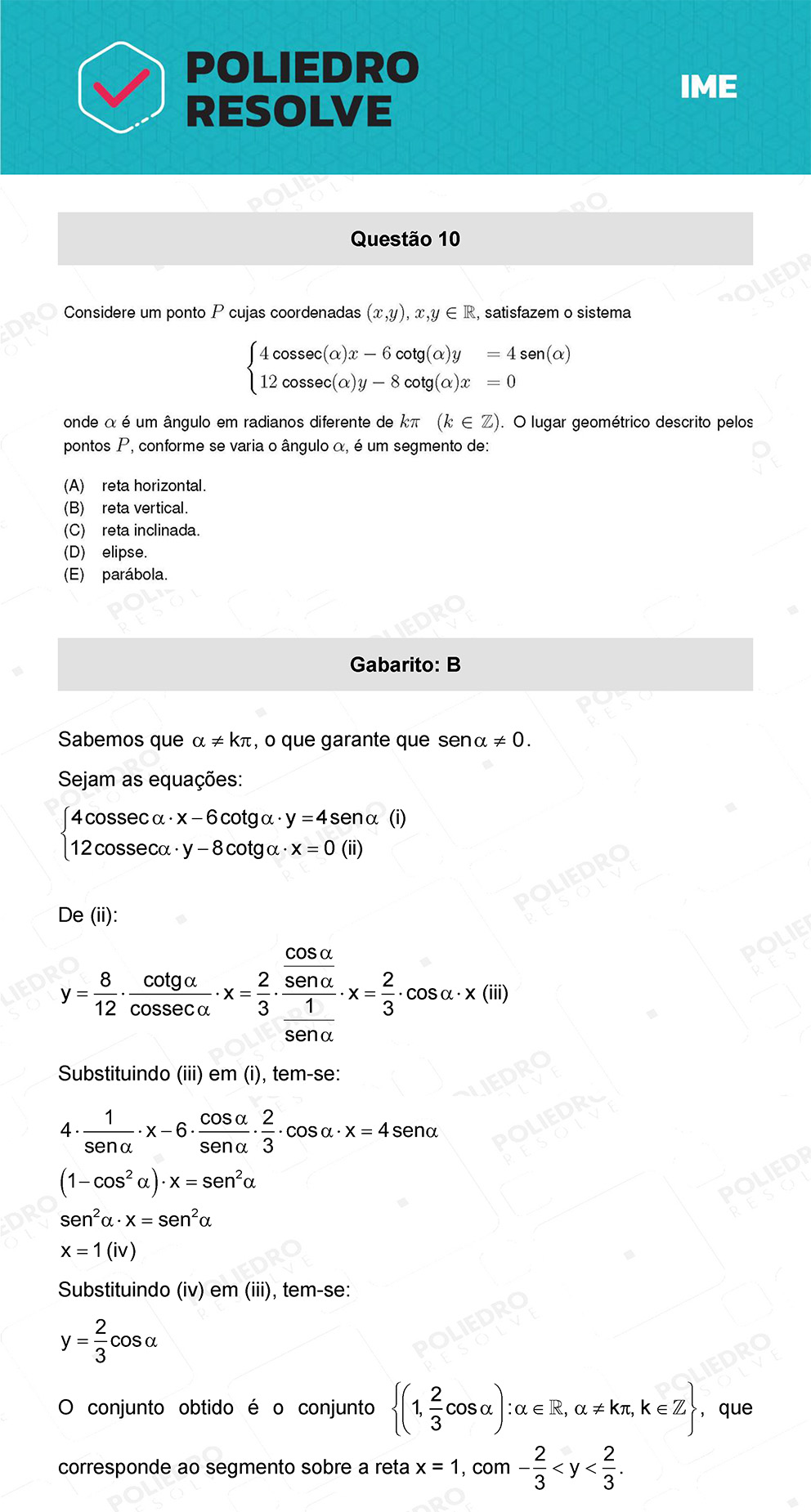 Questão 10 - 1ª Fase - IME 2023