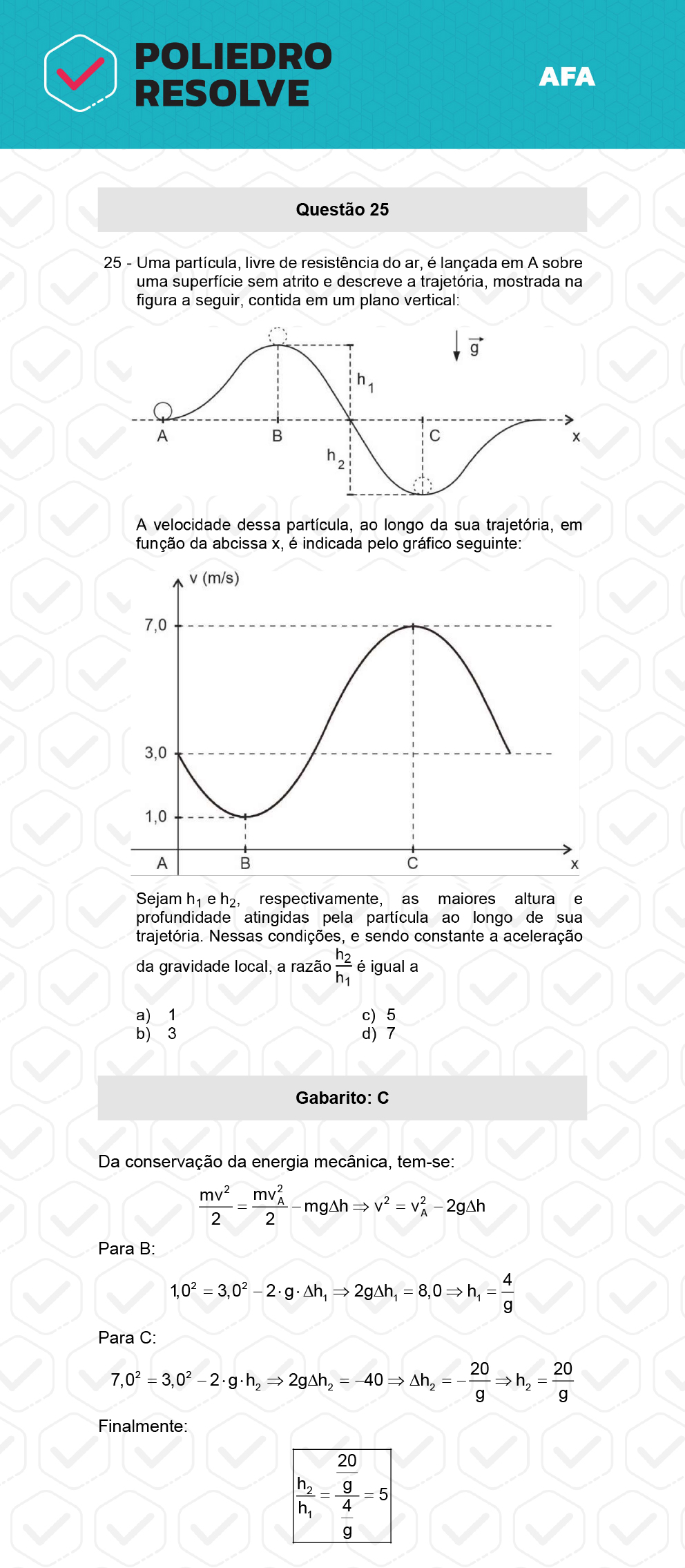 Questão 25 - Prova Modelo A - AFA 2023