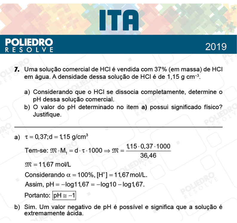 Dissertação 7 - 2ª Fase - 1º Dia - MAT / QUI - ITA 2019