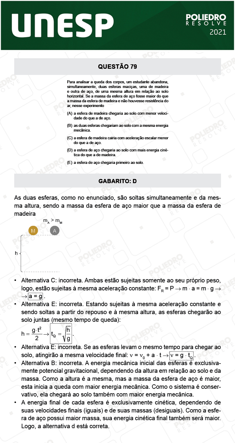 Questão 79 - 1ª Fase - 1º Dia - UNESP 2021