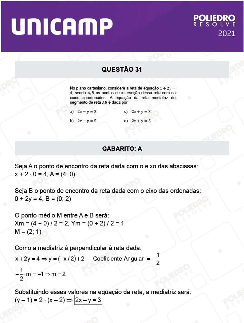 Questão 31 - 1ª Fase - 1º Dia - E e G - UNICAMP 2021