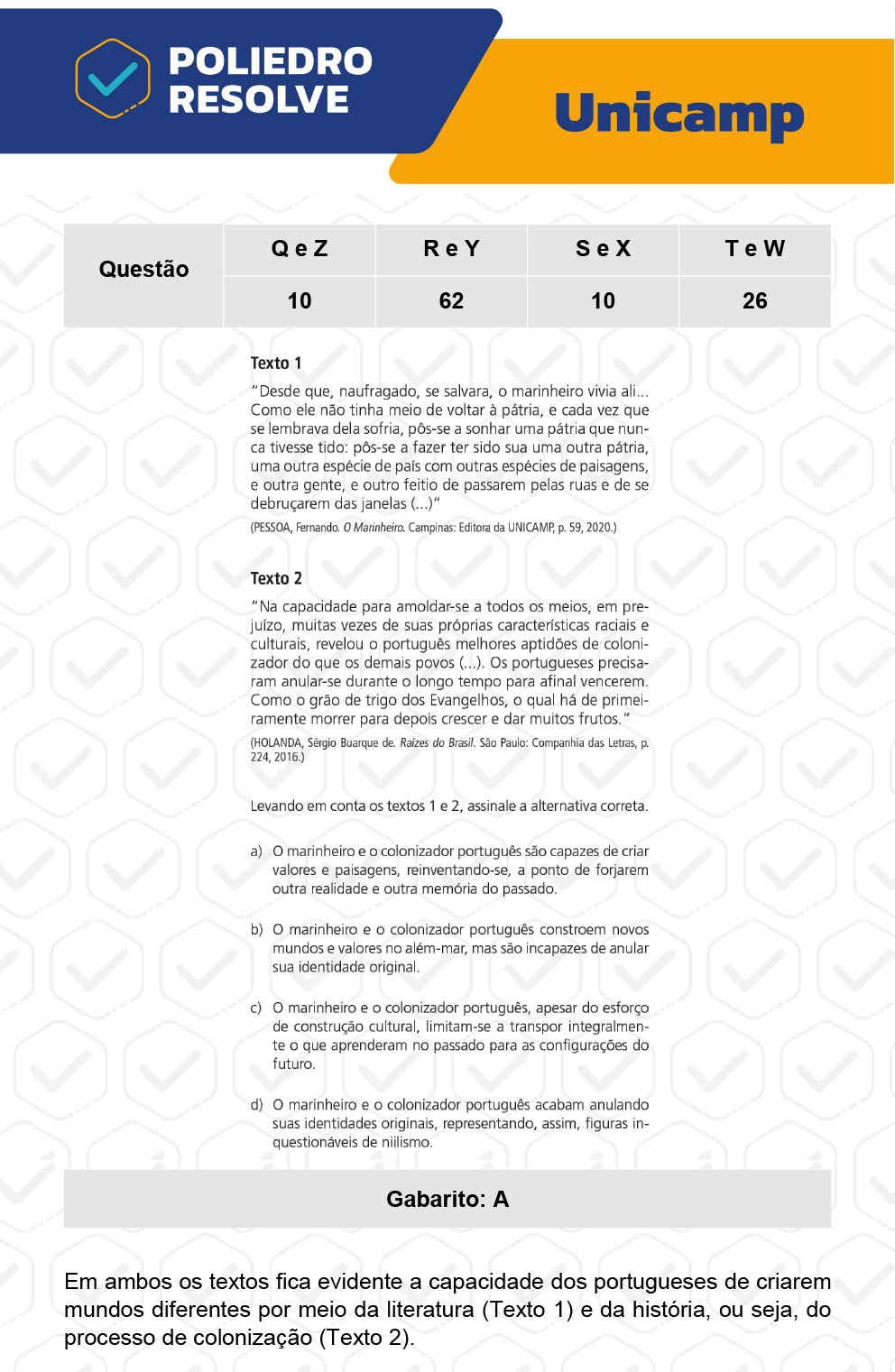 Questão 10 - 1ª Fase - 1º Dia - Q e Z - UNICAMP 2023