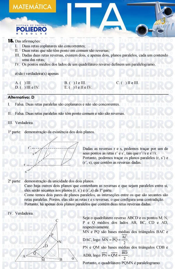 Questão 18 - Matemática - ITA 2013