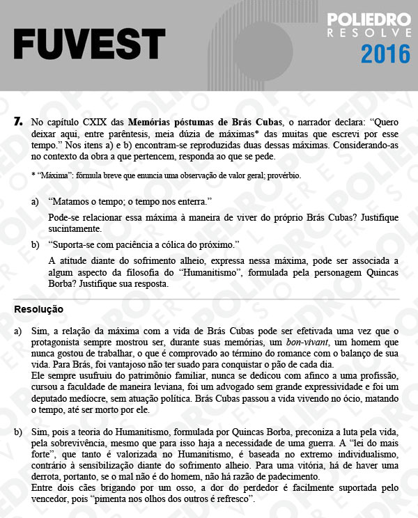 Dissertação 7 - 2ª Fase - 1º Dia - FUVEST 2016