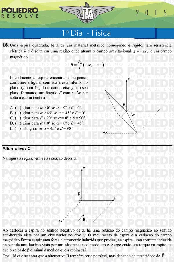 Questão 18 - Física - ITA 2015