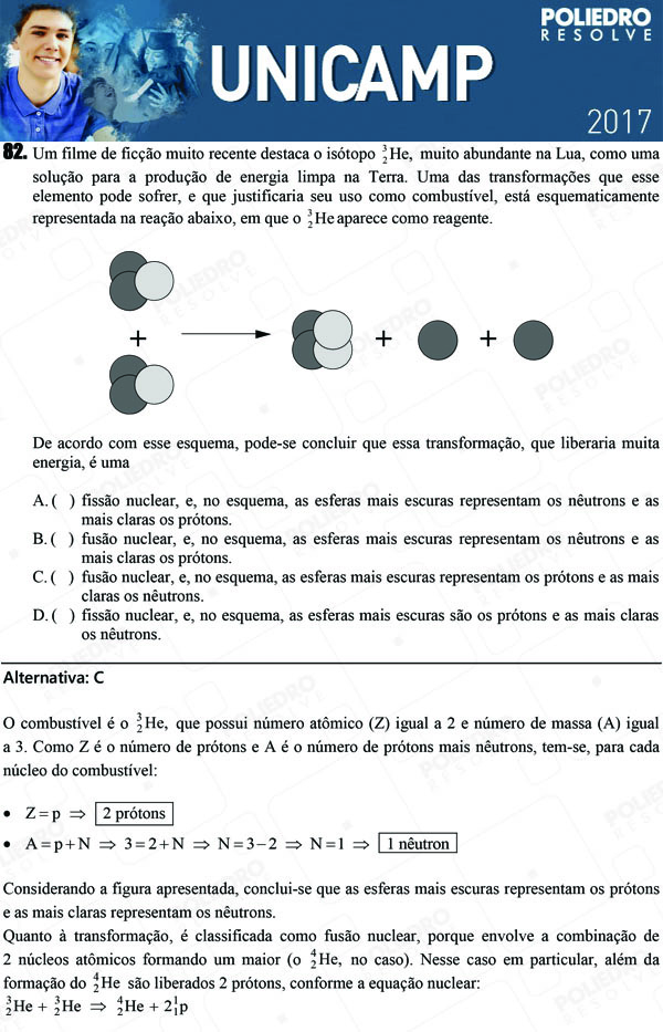 Questão 82 - 1ª Fase - UNICAMP 2017