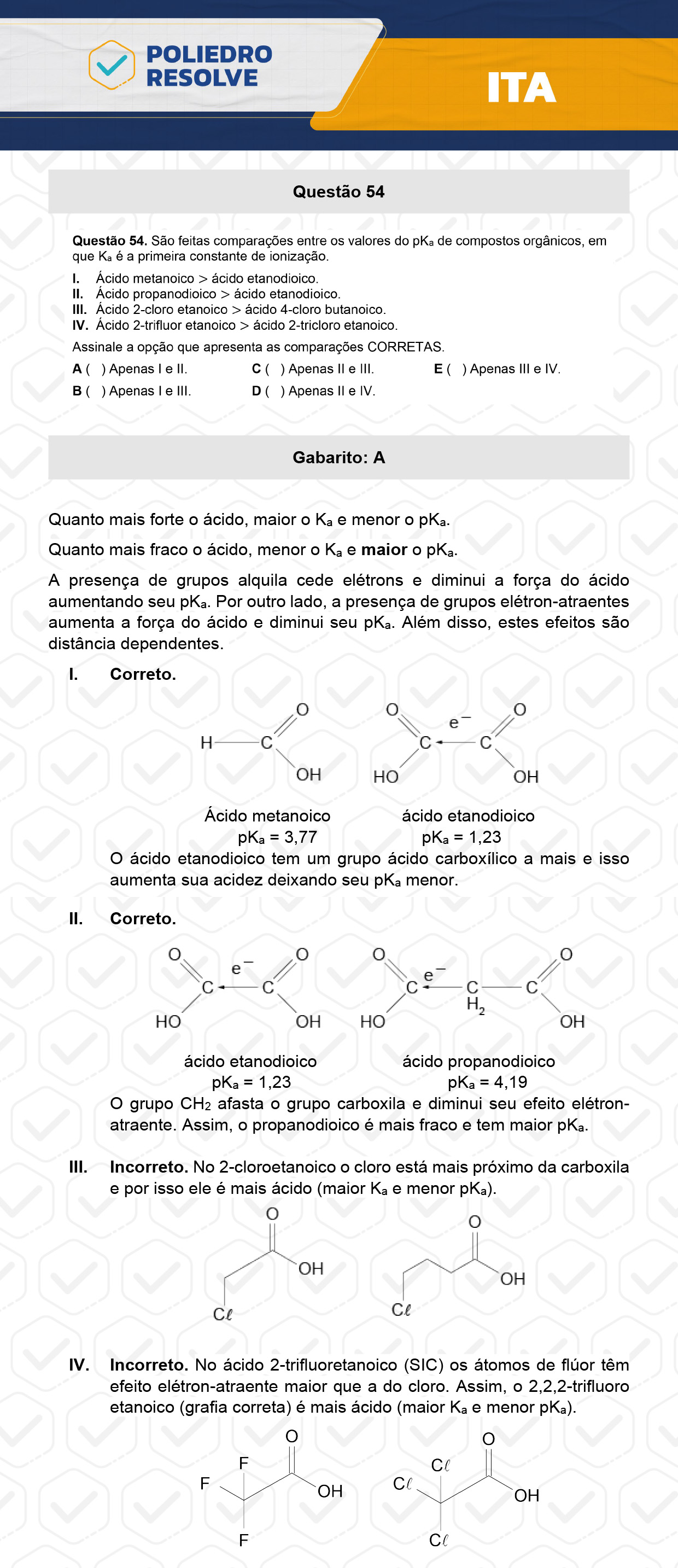 Questão 54 - 1ª Fase - ITA 2024