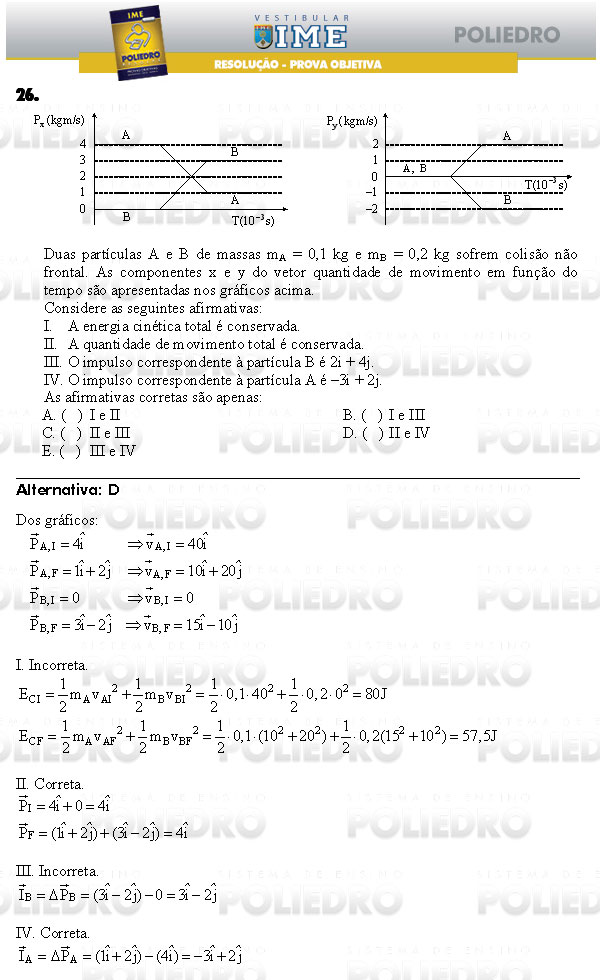 Questão 26 - Objetiva - IME 2009