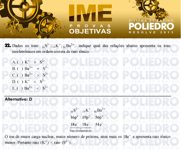 Questão 32 - Objetiva - IME 2013