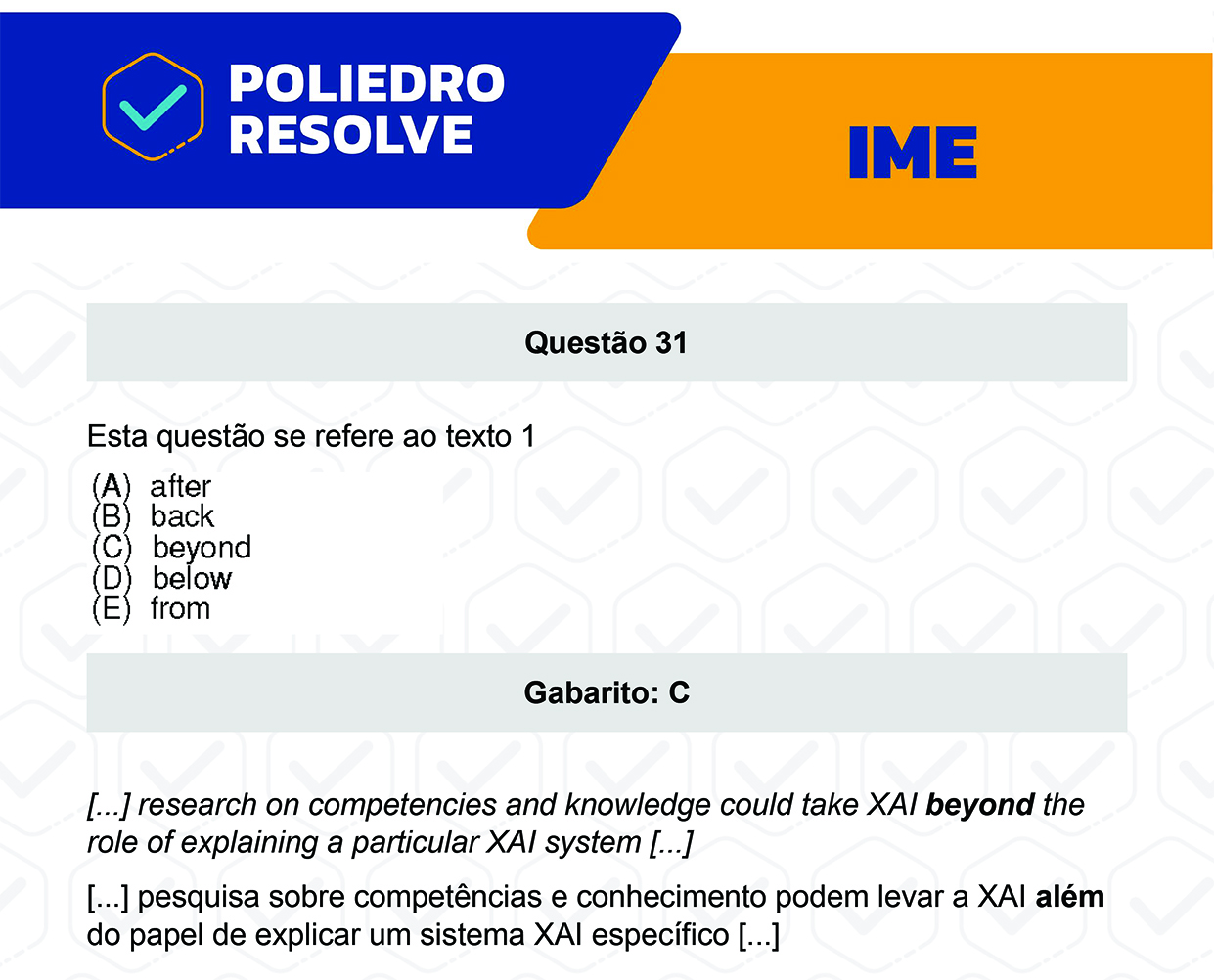 Questão 31 - 2ª Fase - Português/Inglês - IME 2023