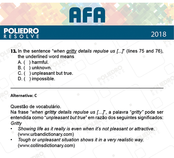 Questão 13 - Prova Modelo B - AFA 2019