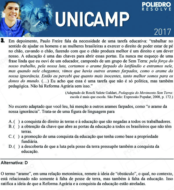 Questão 3 - 1ª Fase - UNICAMP 2017