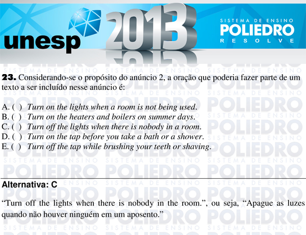 Questão 23 - 1ª Fase - UNESP 2013