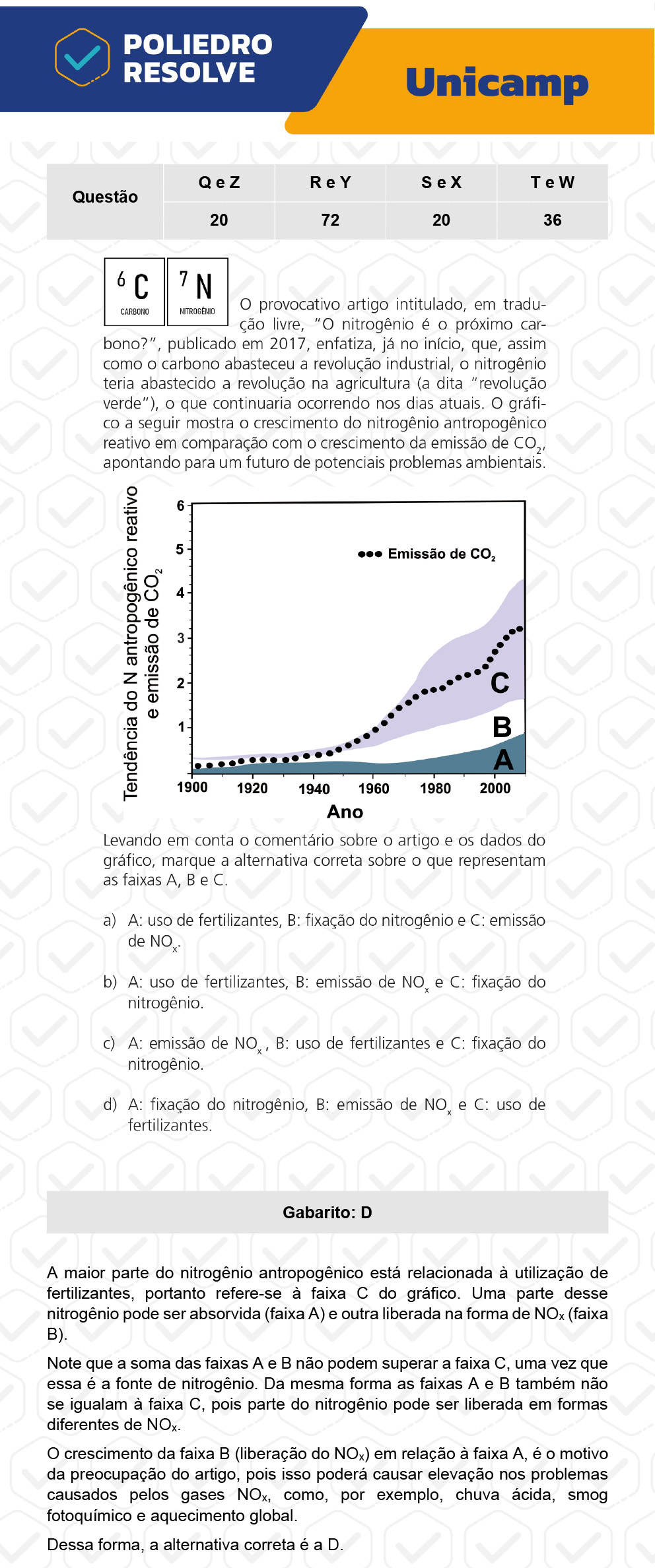 Questão 36 - 1ª Fase - 1º Dia - T e W - UNICAMP 2023