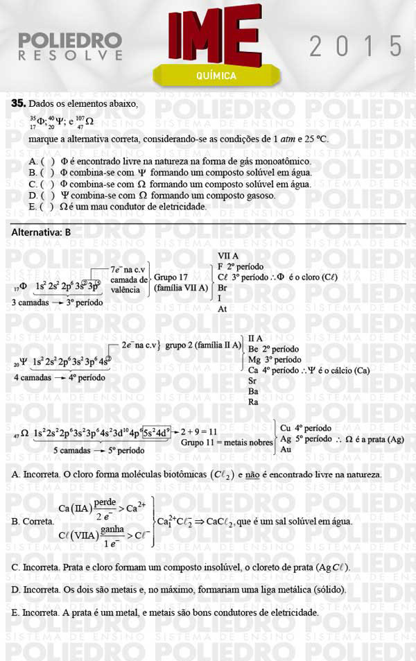 Questão 35 - Objetiva - IME 2015