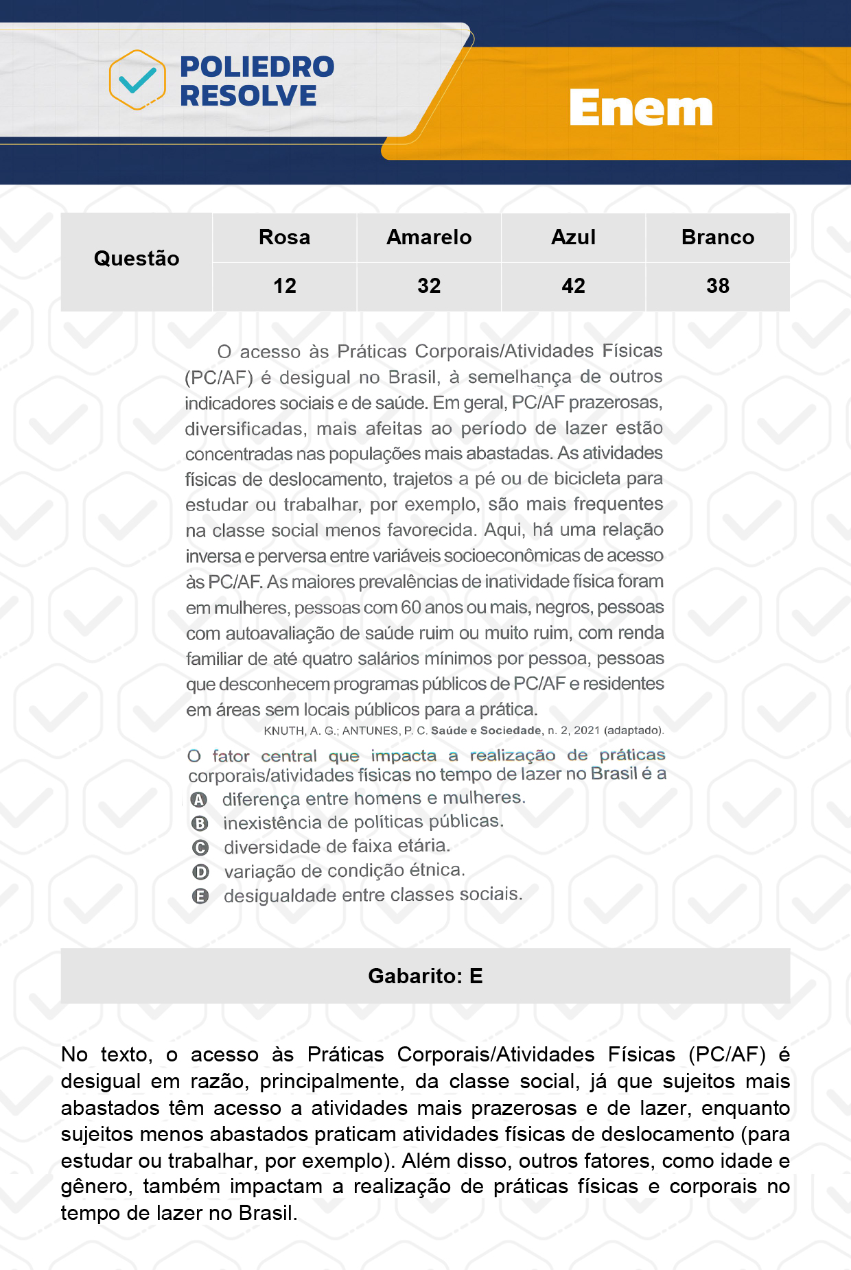 Questão 38 - Dia 1 - Prova Branca - Enem 2023