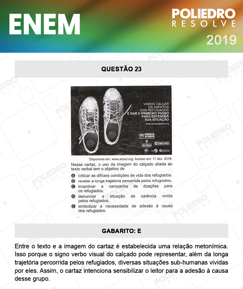 Questão 23 - 1º DIA - PROVA AZUL - ENEM 2019