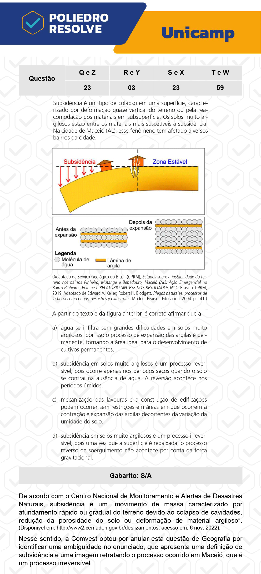 Questão 59 - 1ª Fase - 1º Dia - T e W - UNICAMP 2023