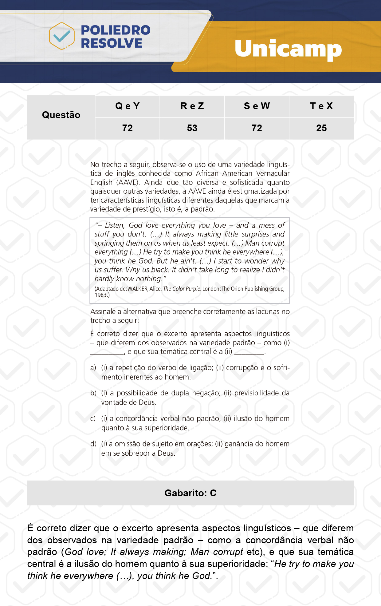 Questão 72 - 1ª Fase - 1º Dia - Q e Y - UNICAMP 2024