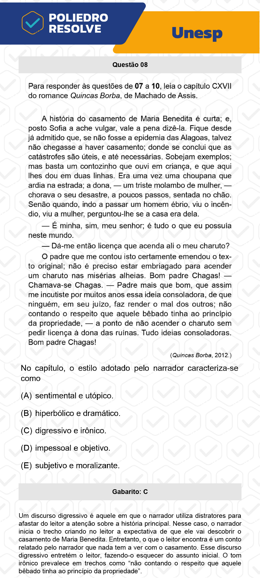 Questão 8 - 2ª Fase - UNESP 2023