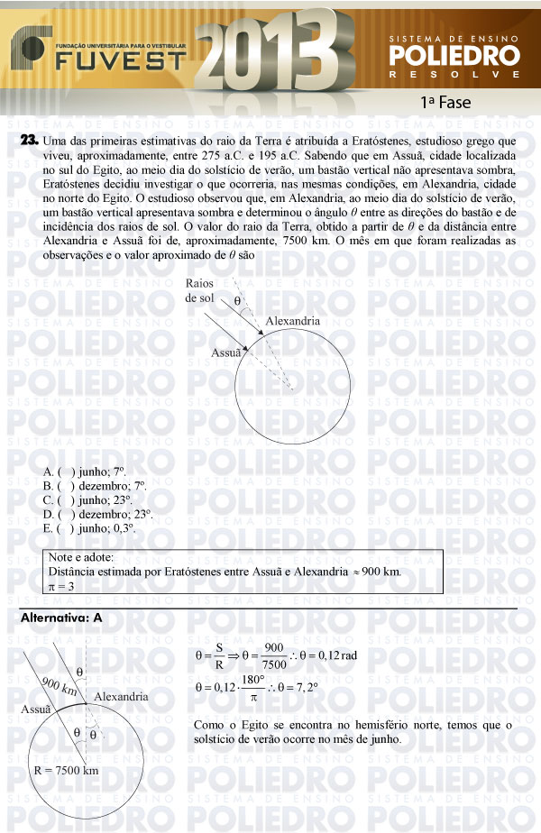Questão 23 - 1ª Fase - FUVEST 2013