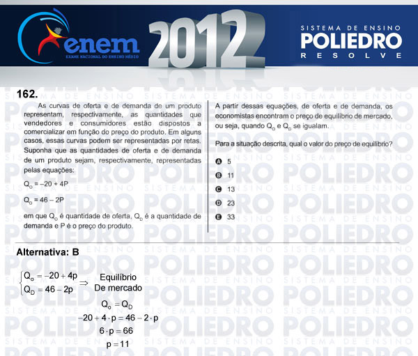 Questão 162 - Domingo (Prova rosa) - ENEM 2012