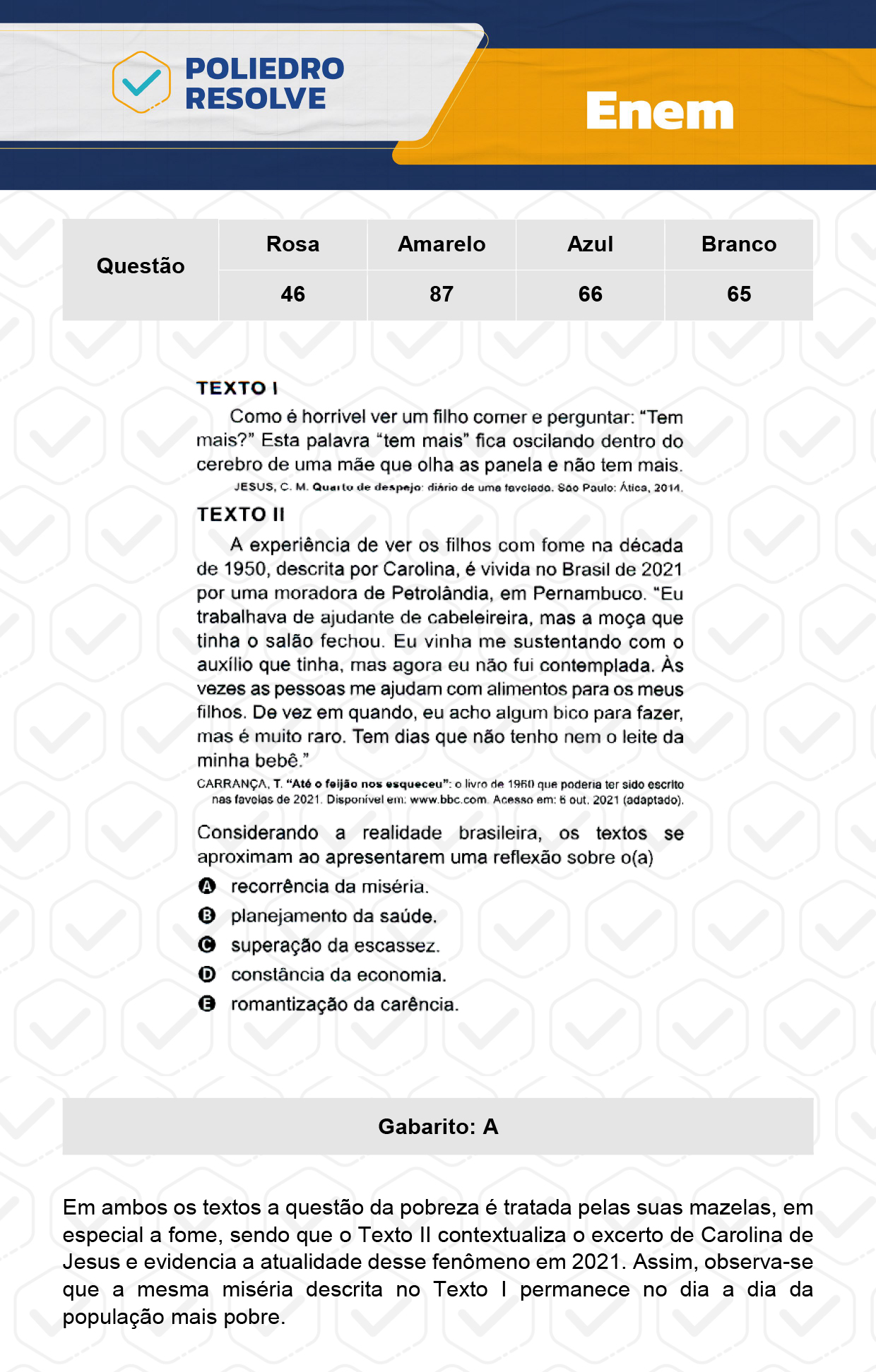 Questão 46 - Dia 1 - Prova Rosa - Enem 2023