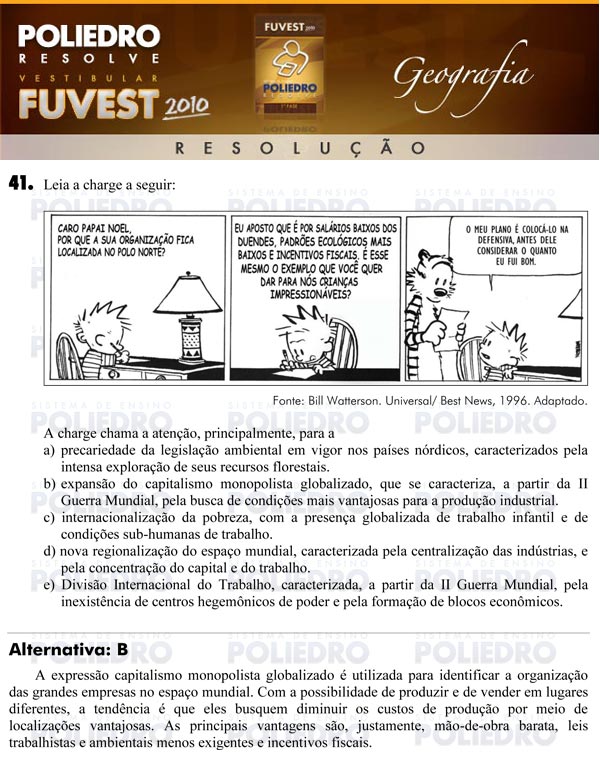 Questão 41 - 1ª Fase - FUVEST 2010