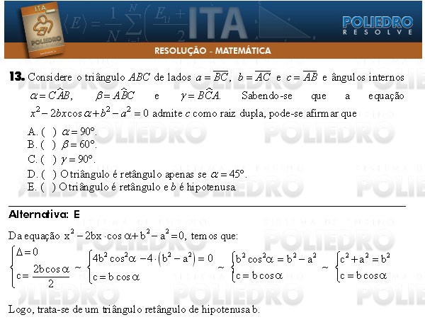 Questão 13 - Matemática - ITA 2009