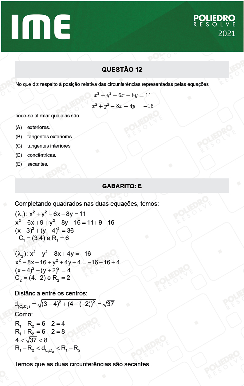 Questão 12 - 1ª FASE - IME 2021