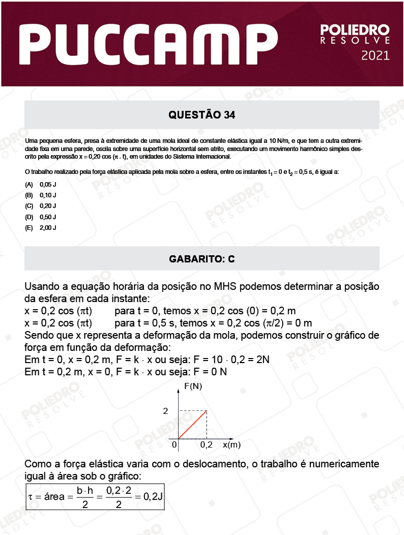 Questão 34 - MEDICINA - PUC-Campinas 2021