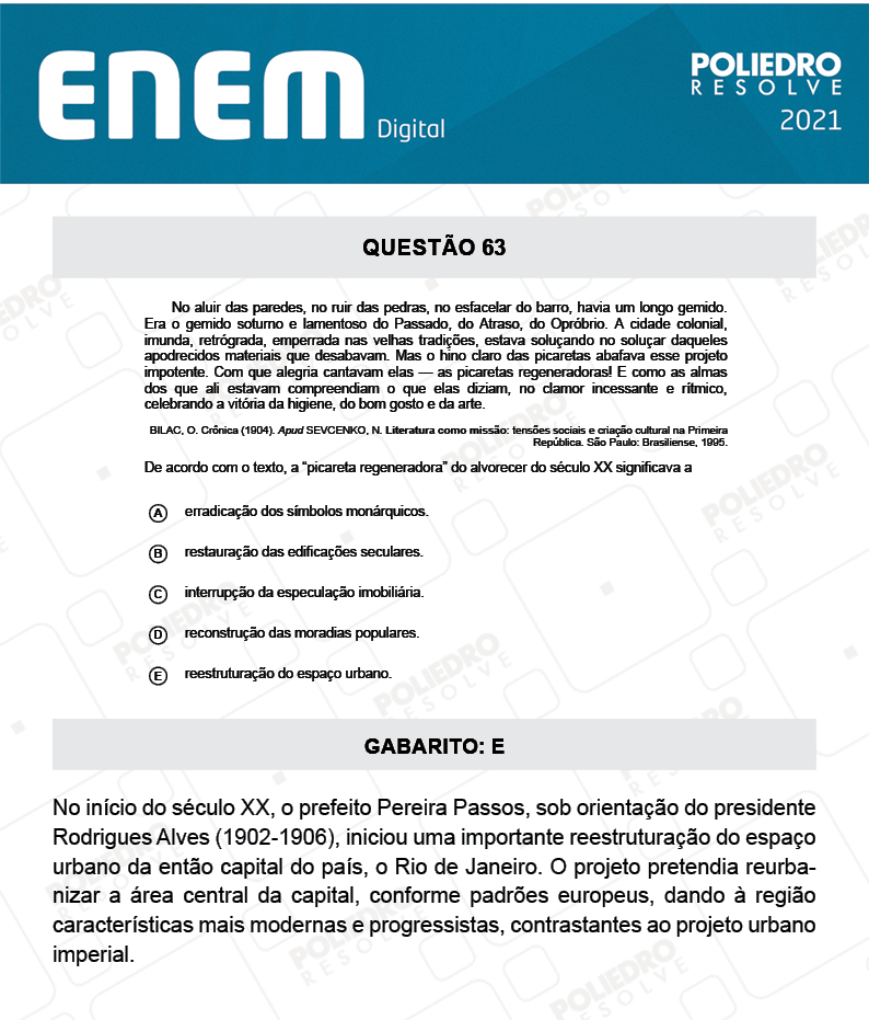 Questão 63 - 1º Dia - Prova Branca - Espanhol - ENEM DIGITAL 2020