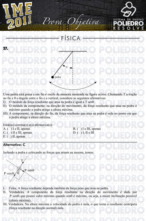 Questão 27 - Objetiva - IME 2011