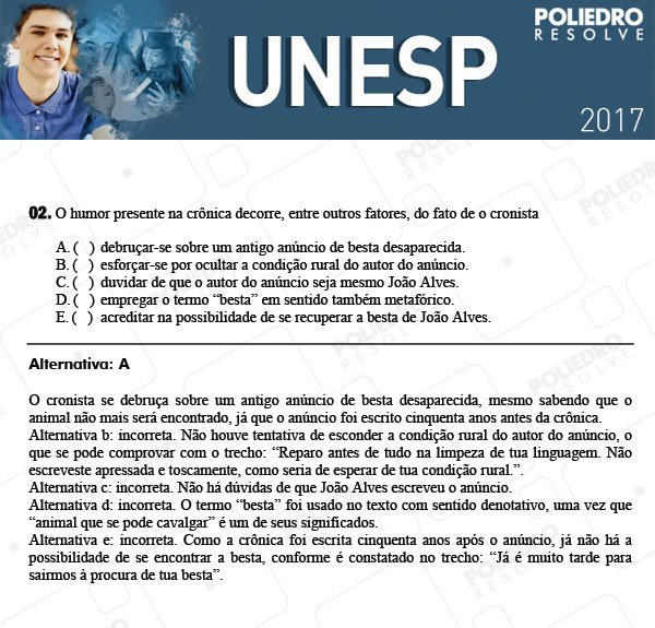 Questão 2 - 1ª Fase - UNESP 2017