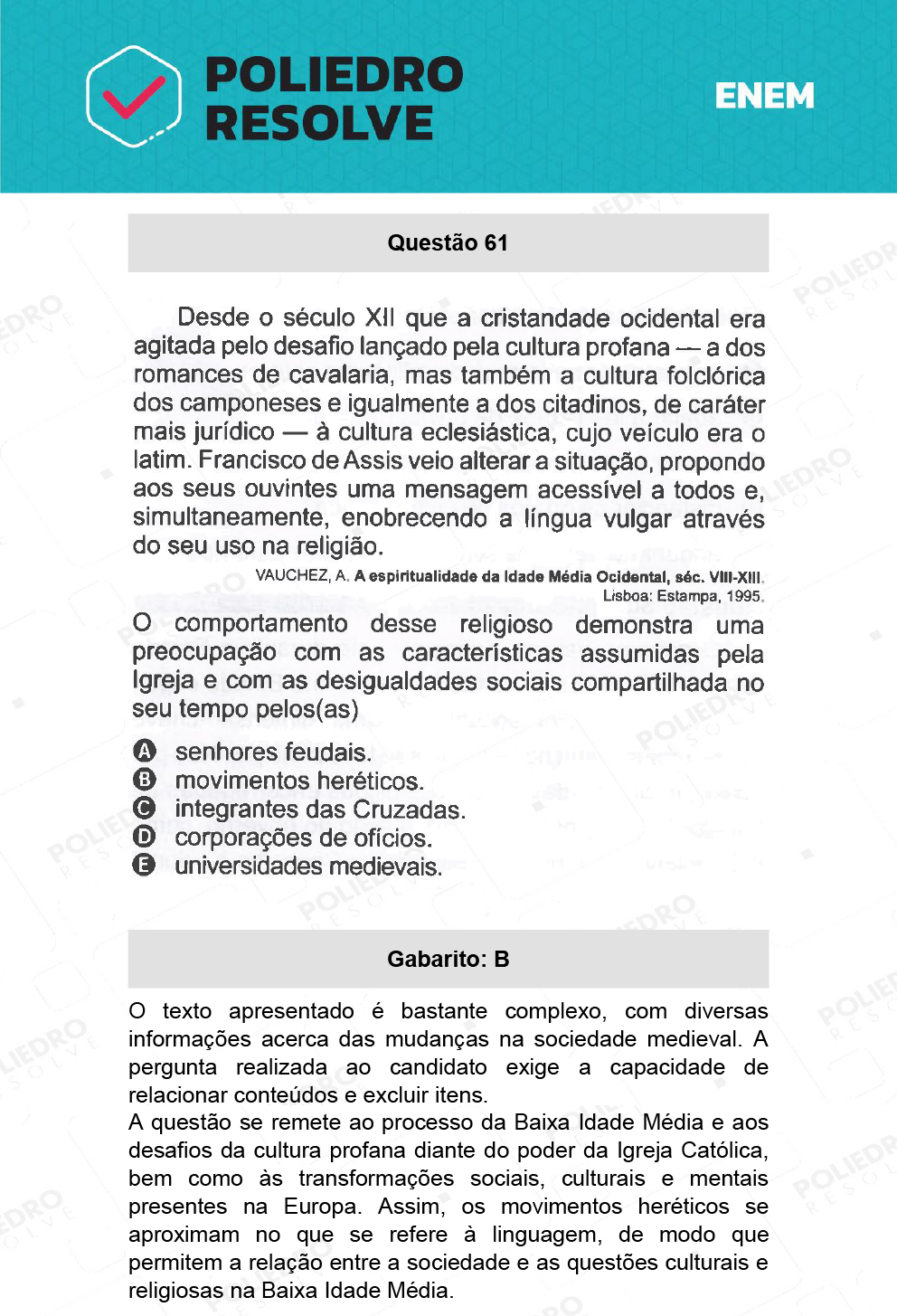 Questão 61 - 1º Dia - Prova Branca - ENEM 2021