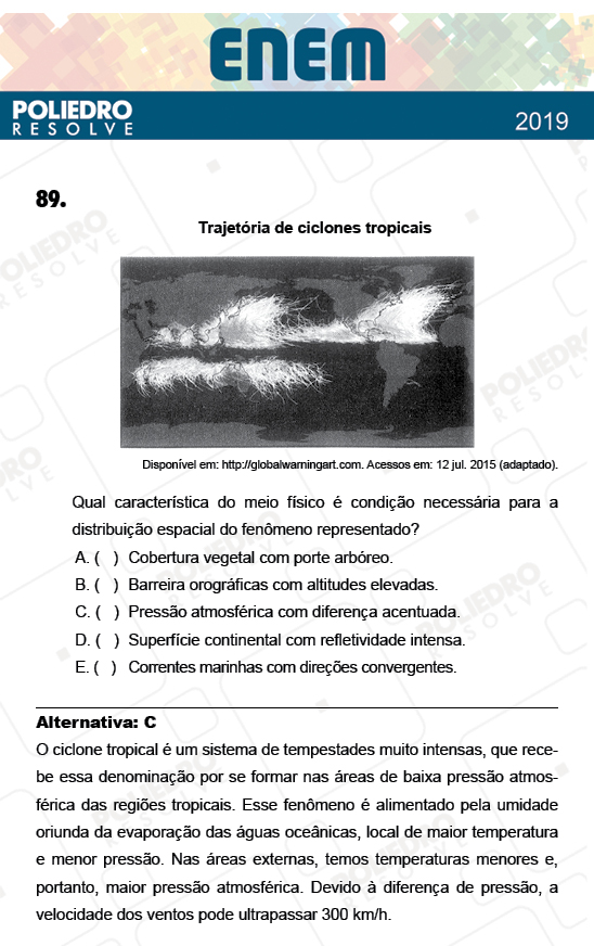 Questão 89 - 1º Dia - Prova BRANCA - ENEM 2018