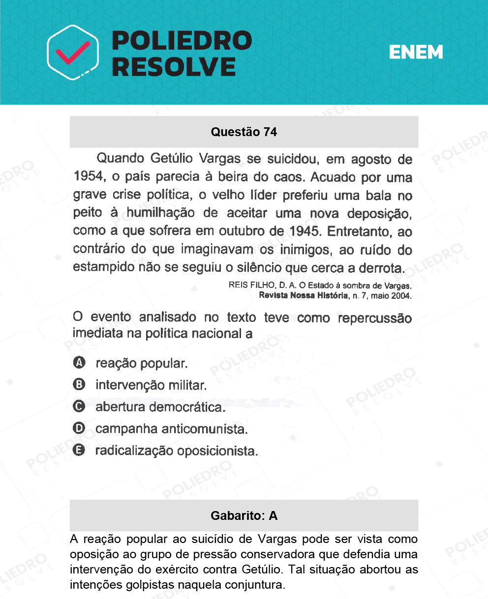 Questão 74 - 1º Dia - Prova Amarela - ENEM 2021