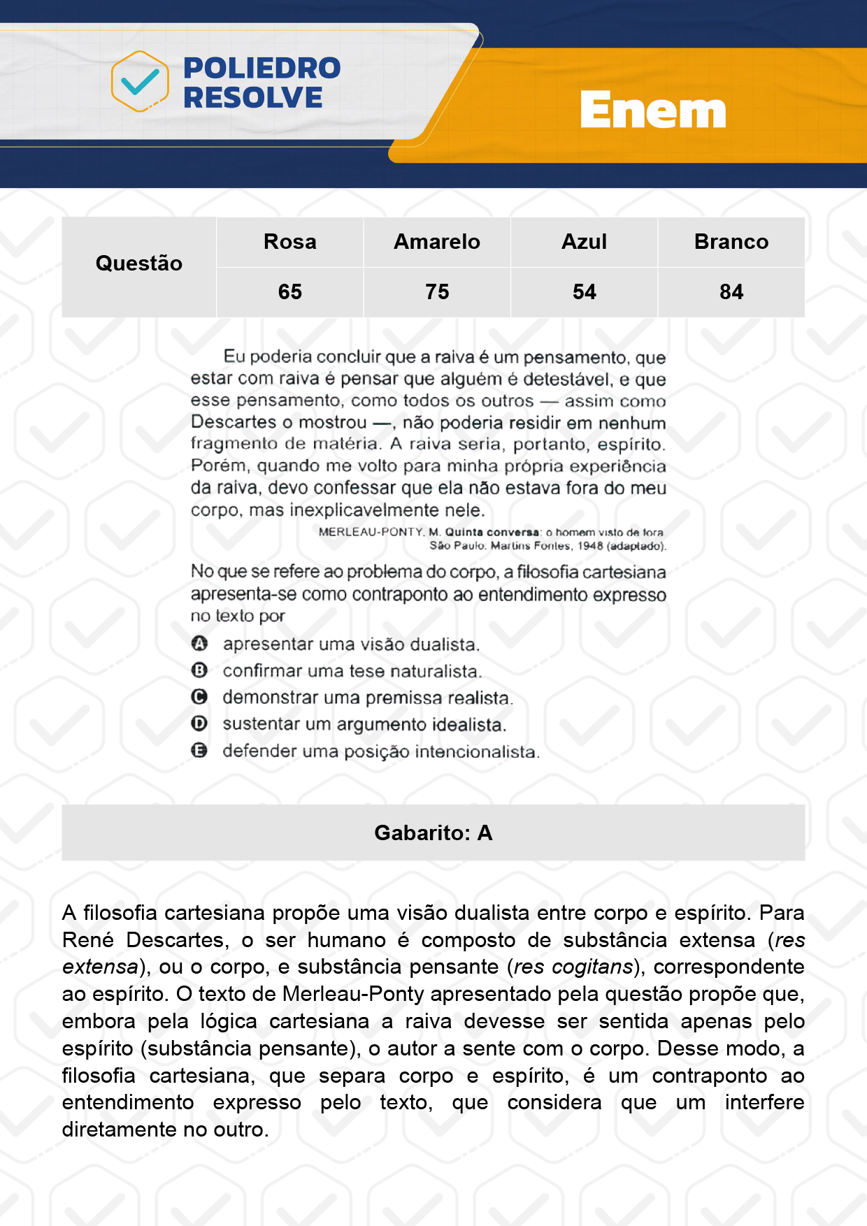 Questão 65 - Dia 1 - Prova Rosa - Enem 2023