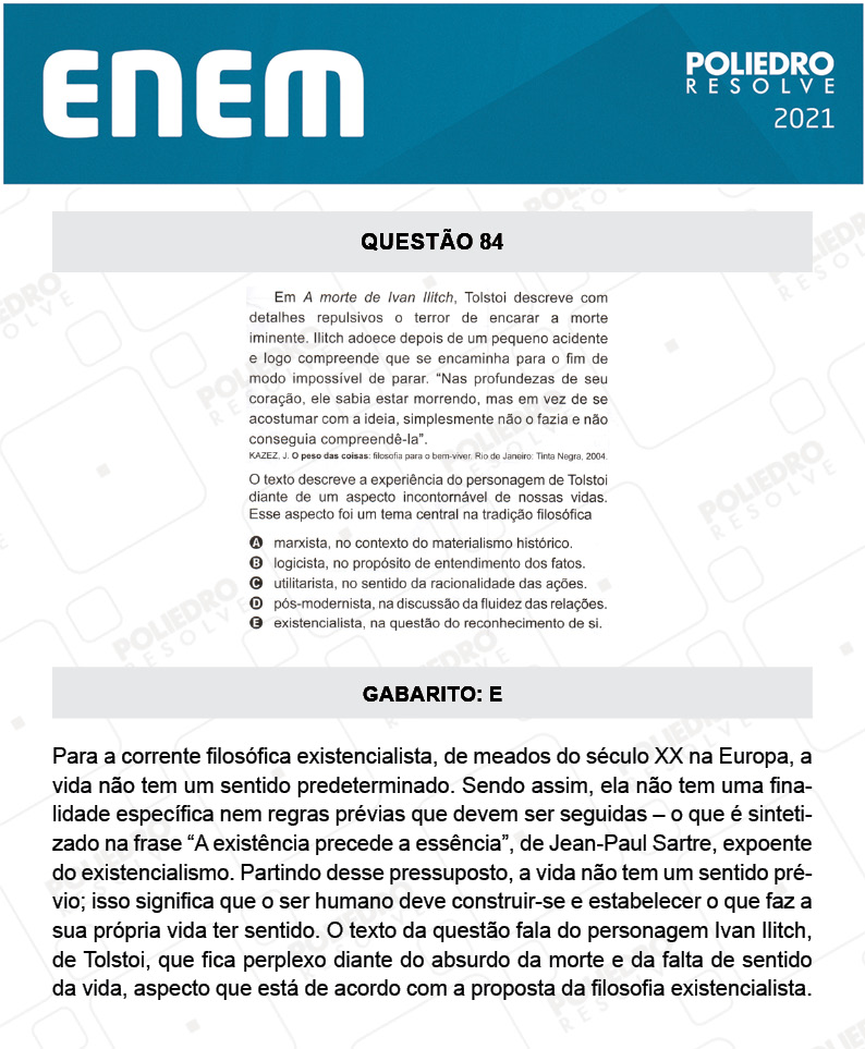 Questão 84 - 1º DIA - Prova Branca - ENEM 2020