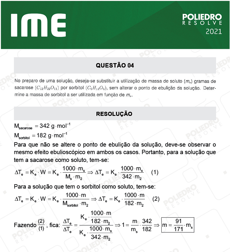 Dissertação 4 - 2ª Fase - Química - IME 2021