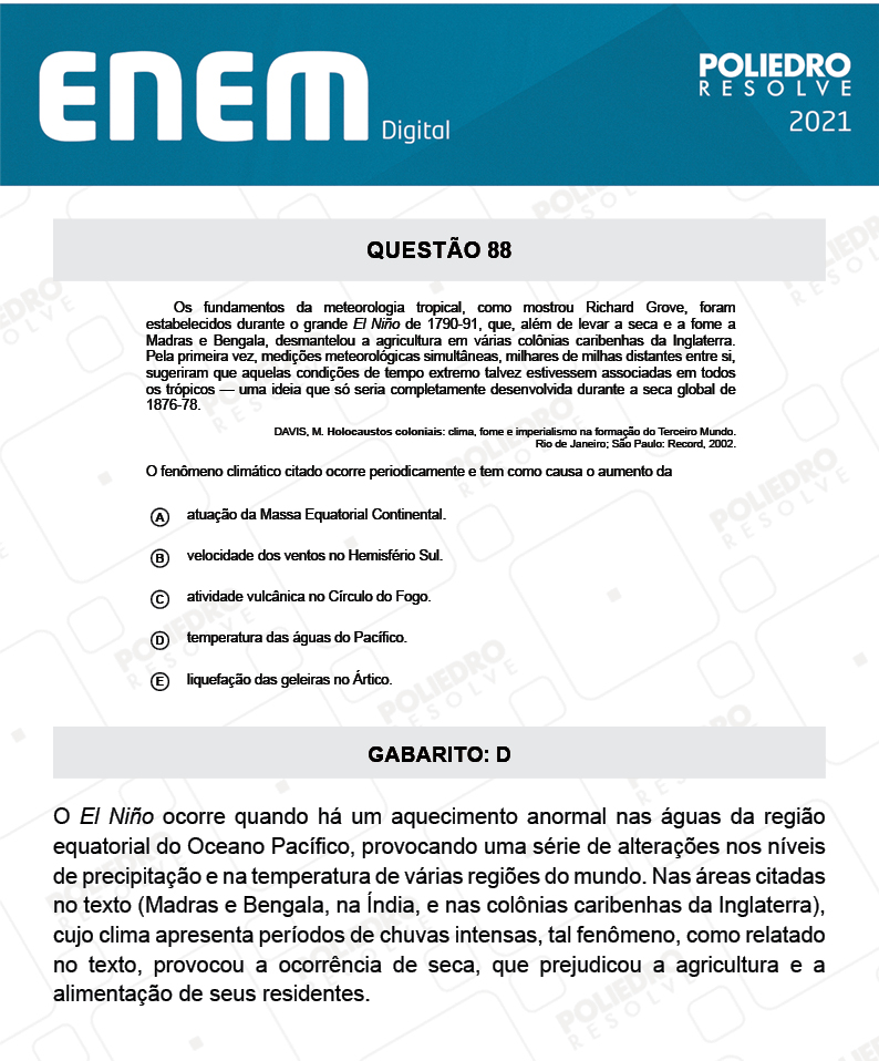 Questão 88 - 1º Dia - Prova Amarela - Espanhol - ENEM DIGITAL 2020