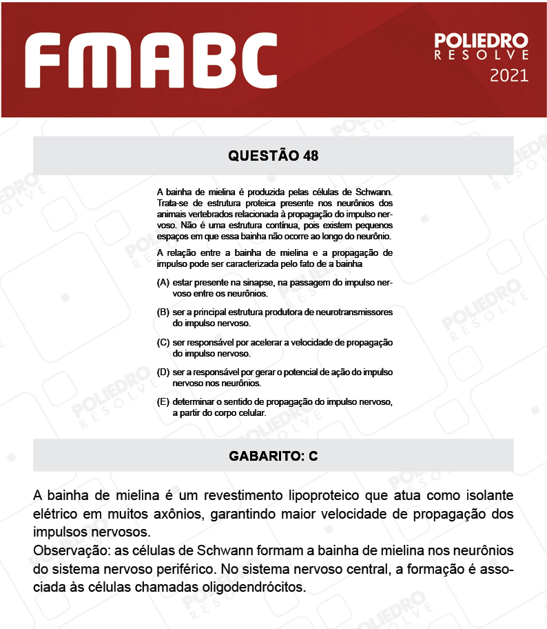 Questão 48 - Fase única - FMABC 2021